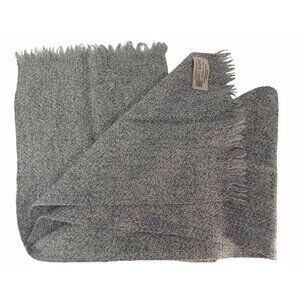 John J. Murphy Irish Tweed Gray Fringed Wool Scarf Multicolor Flecks 63"x11.5"